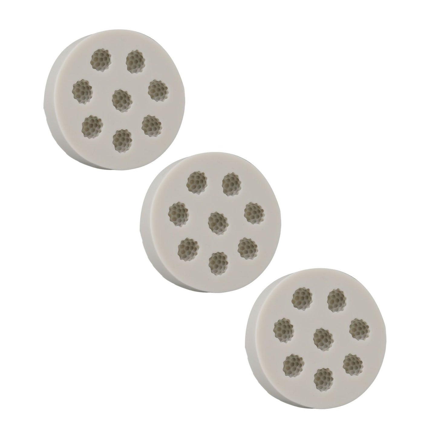 3Pcs Silicone Mold Raspberry Shape Easy Demoulding Flexible Soft Grey Baking Mold for DIY Cake Fondant V1294-YM0523-3118220056311