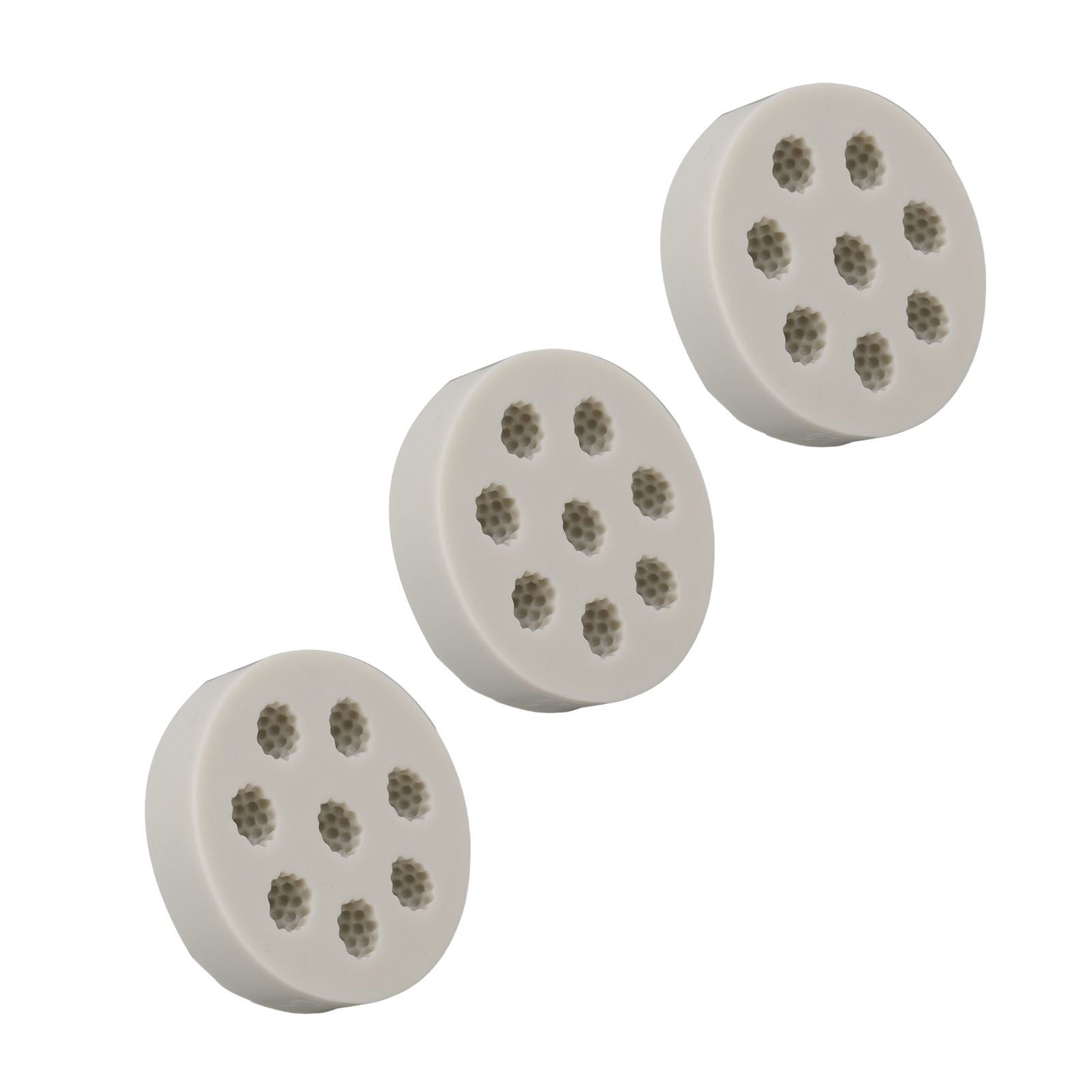 3Pcs Silicone Mold Raspberry Shape Easy Demoulding Flexible Soft Grey Baking Mold for DIY Cake Fondant V1294-YM0523-3118220056311