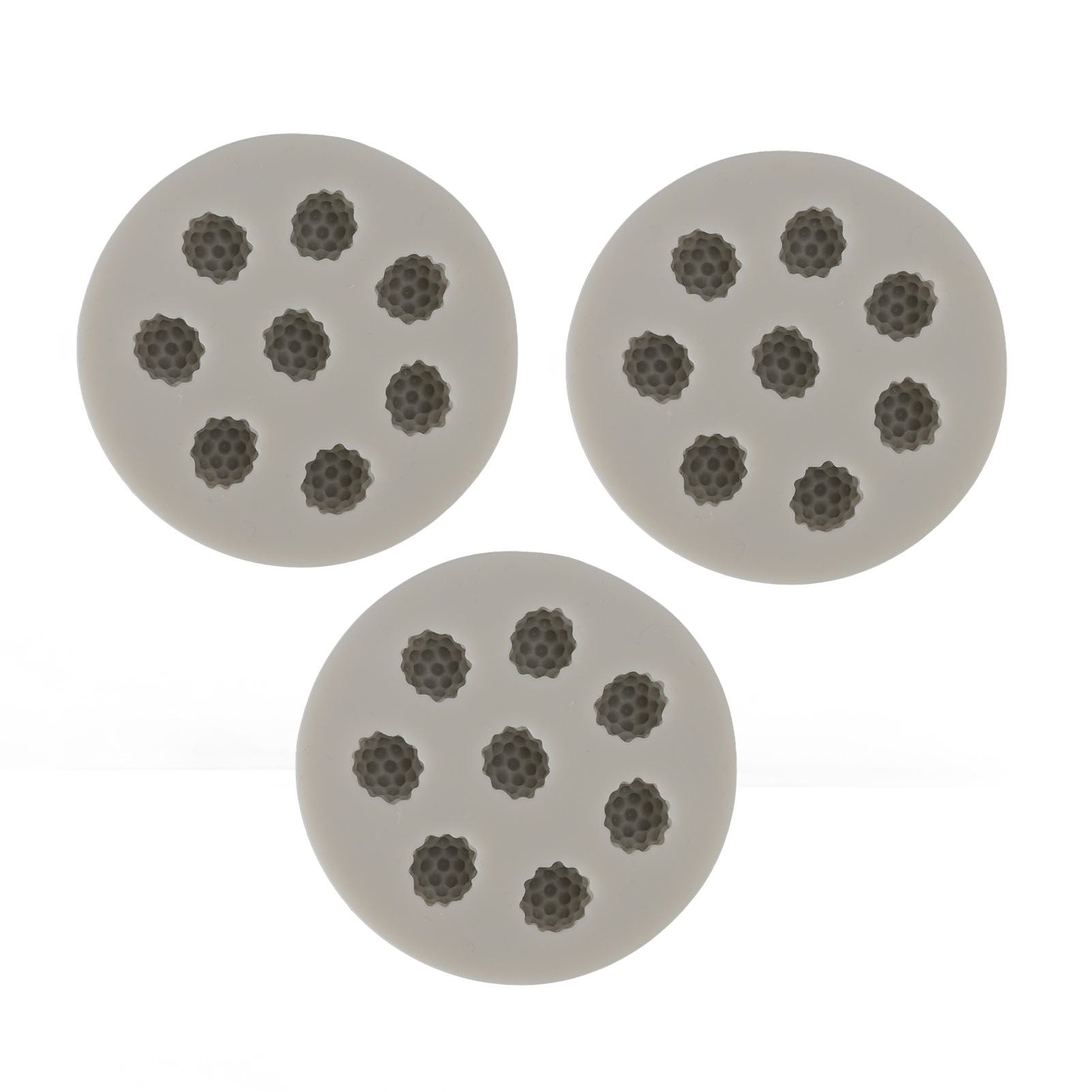 3Pcs Silicone Mold Raspberry Shape Easy Demoulding Flexible Soft Grey Baking Mold for DIY Cake Fondant V1294-YM0523-3118220056311