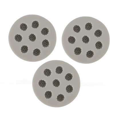 3Pcs Silicone Mold Raspberry Shape Easy Demoulding Flexible Soft Grey Baking Mold for DIY Cake Fondant V1294-YM0523-3118220056311