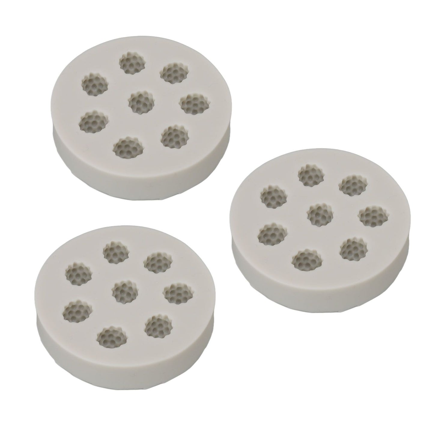 3Pcs Silicone Mold Raspberry Shape Easy Demoulding Flexible Soft Grey Baking Mold for DIY Cake Fondant V1294-YM0523-3118220056311