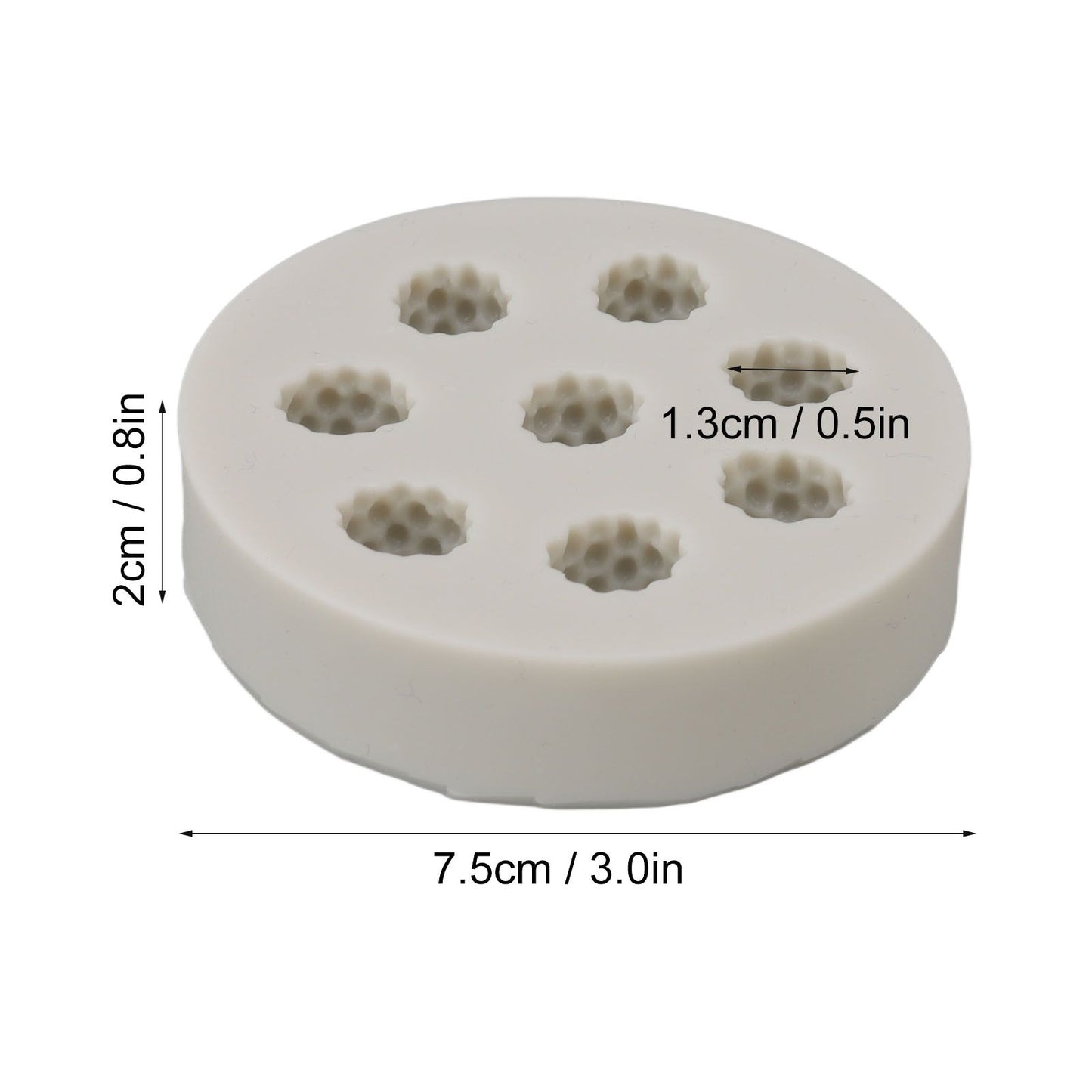 3Pcs Silicone Mold Raspberry Shape Easy Demoulding Flexible Soft Grey Baking Mold for DIY Cake Fondant V1294-YM0523-3118220056311