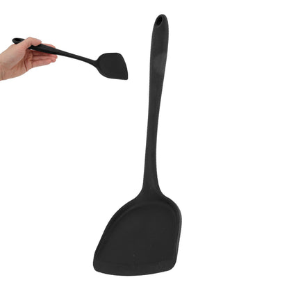 5Pcs Cooking Spatula with Hanging Hole Ergonomic Prevent Scalding Chinese Silicone Spatula for Kitchen Black V1294-YM0523-3118220058611