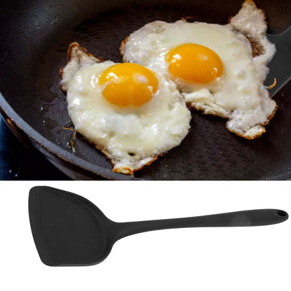 5Pcs Cooking Spatula with Hanging Hole Ergonomic Prevent Scalding Chinese Silicone Spatula for Kitchen Black V1294-YM0523-3118220058611