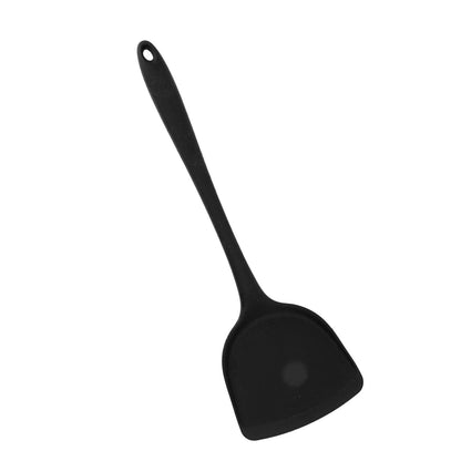 5Pcs Cooking Spatula with Hanging Hole Ergonomic Prevent Scalding Chinese Silicone Spatula for Kitchen Black V1294-YM0523-3118220058611