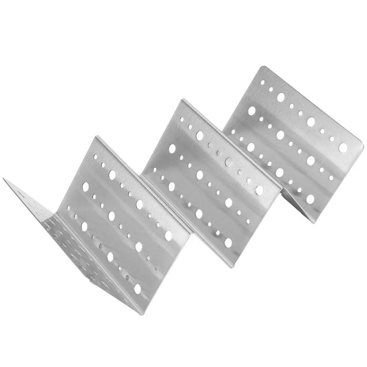 Taco Holder Round Holes Stainless Steel Taco Holder Stand Dishwasher Oven and Grill Safe 20x10x6cm / V1294-YM0523-3118220060412