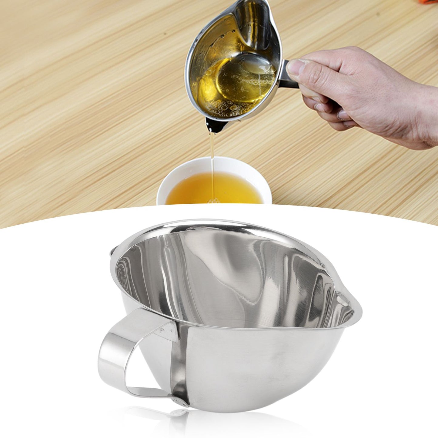 304 Stainless Steel Oil Fat Filter Baby Soup Oil Water Separator Fat Separator Kitchen Gadgets V1294-YM0523-3118220063111