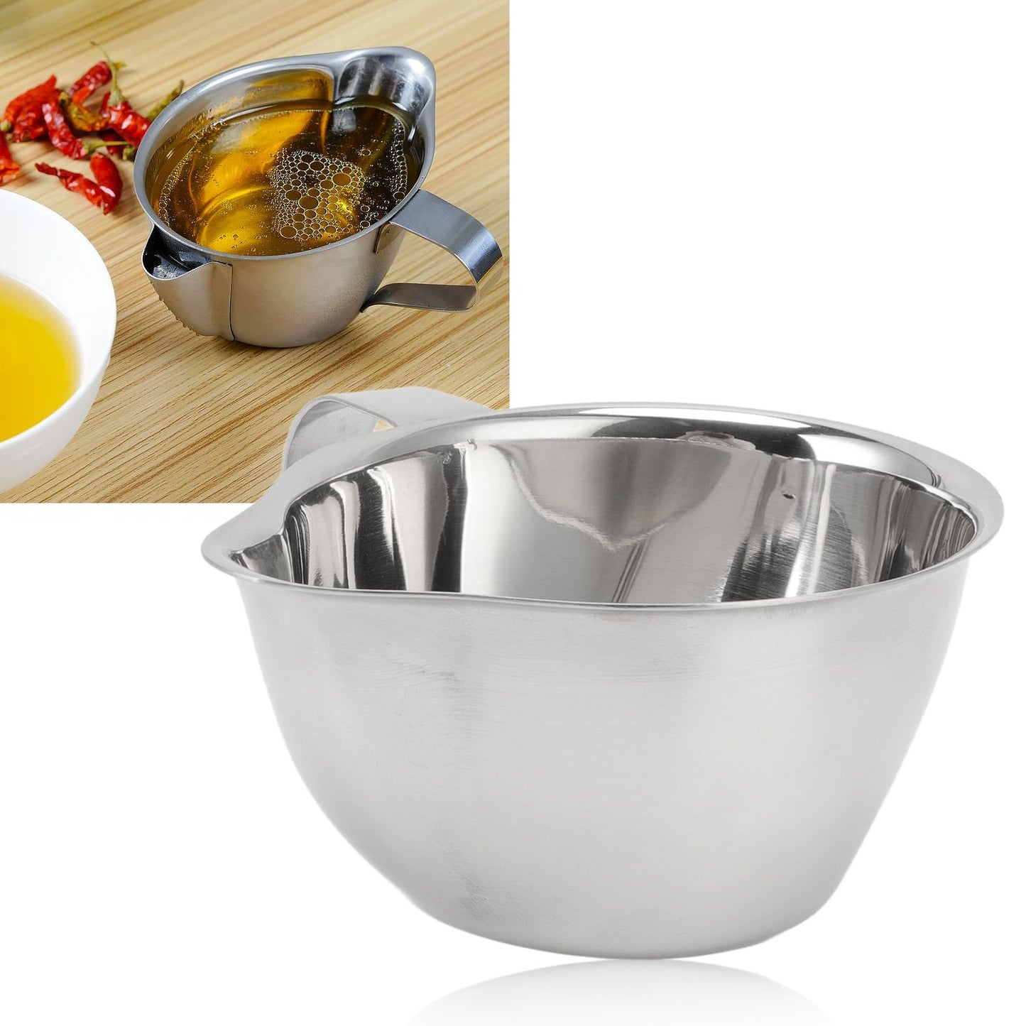 304 Stainless Steel Oil Fat Filter Baby Soup Oil Water Separator Fat Separator Kitchen Gadgets V1294-YM0523-3118220063111