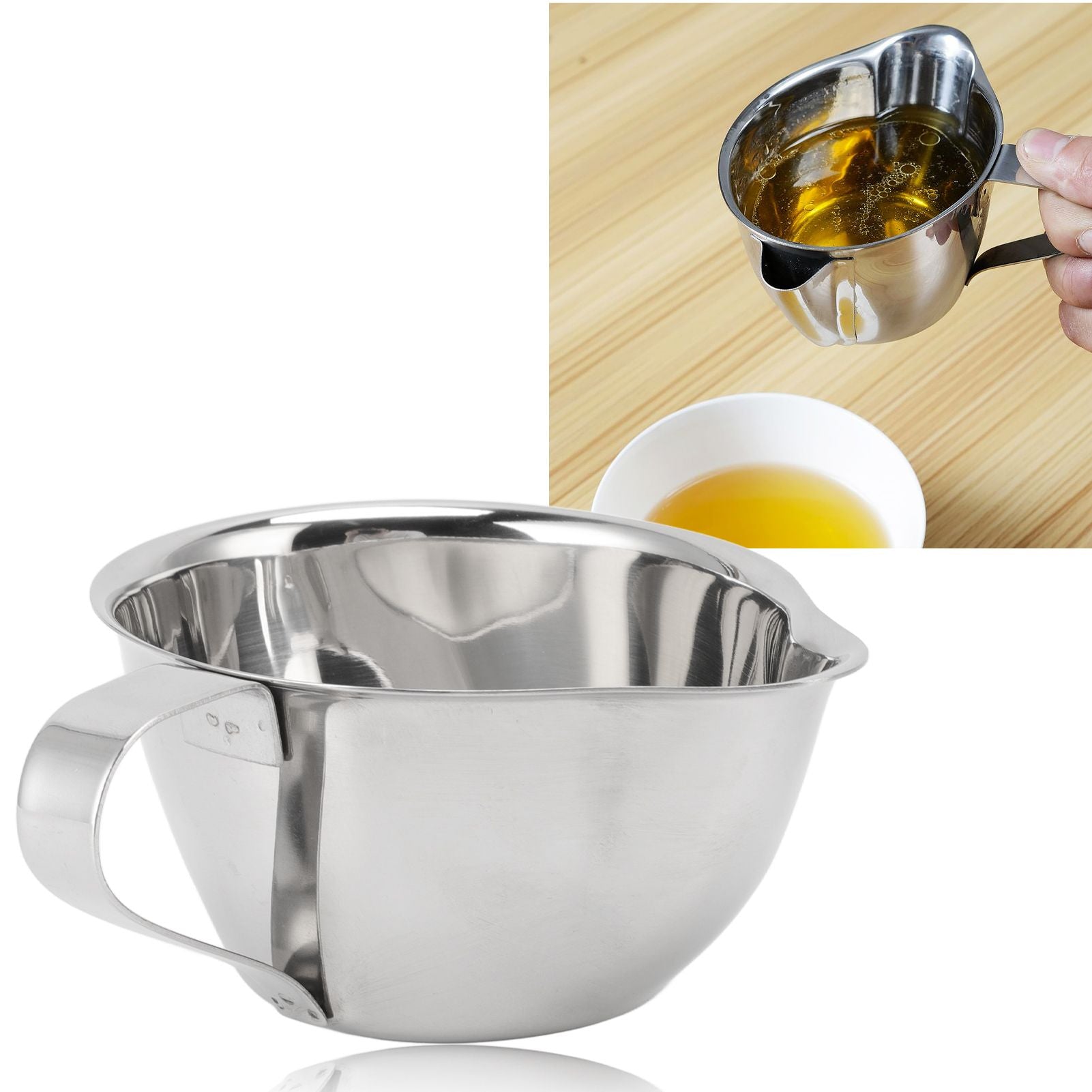 304 Stainless Steel Oil Fat Filter Baby Soup Oil Water Separator Fat Separator Kitchen Gadgets V1294-YM0523-3118220063111