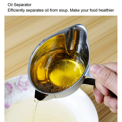 304 Stainless Steel Oil Fat Filter Baby Soup Oil Water Separator Fat Separator Kitchen Gadgets V1294-YM0523-3118220063111