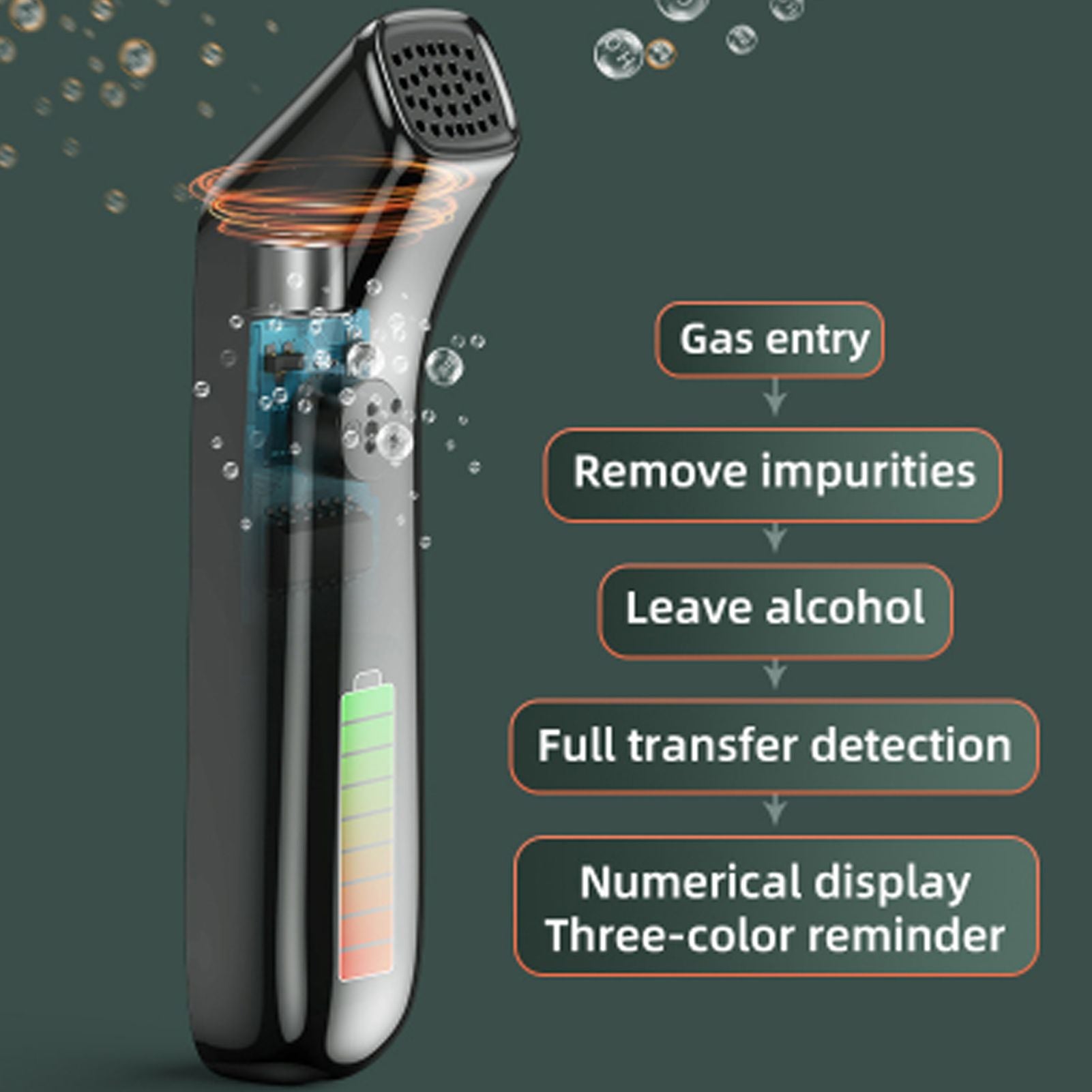 Portable Alcohol Detector High Sensitivity 3 Status Lights Hygienic C9 Accurate Alcohol Breathalyzer for V1294-YM0523-3118220063911