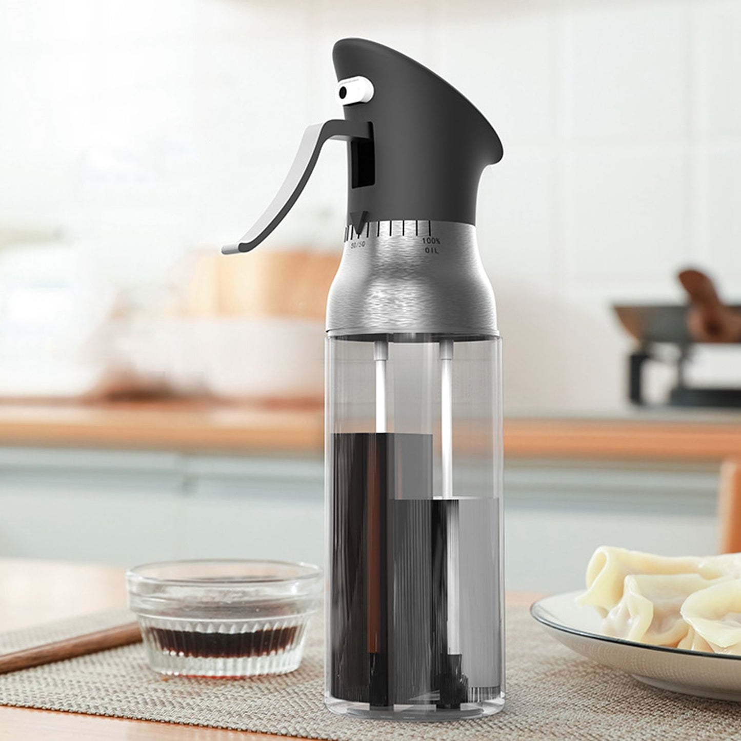 Oil Bottle Portable Home Kitchen Barbecue Picnic Non Slip Columnar Atomization Spray Bottle Olive Oil V1294-YM0523-3118220064311