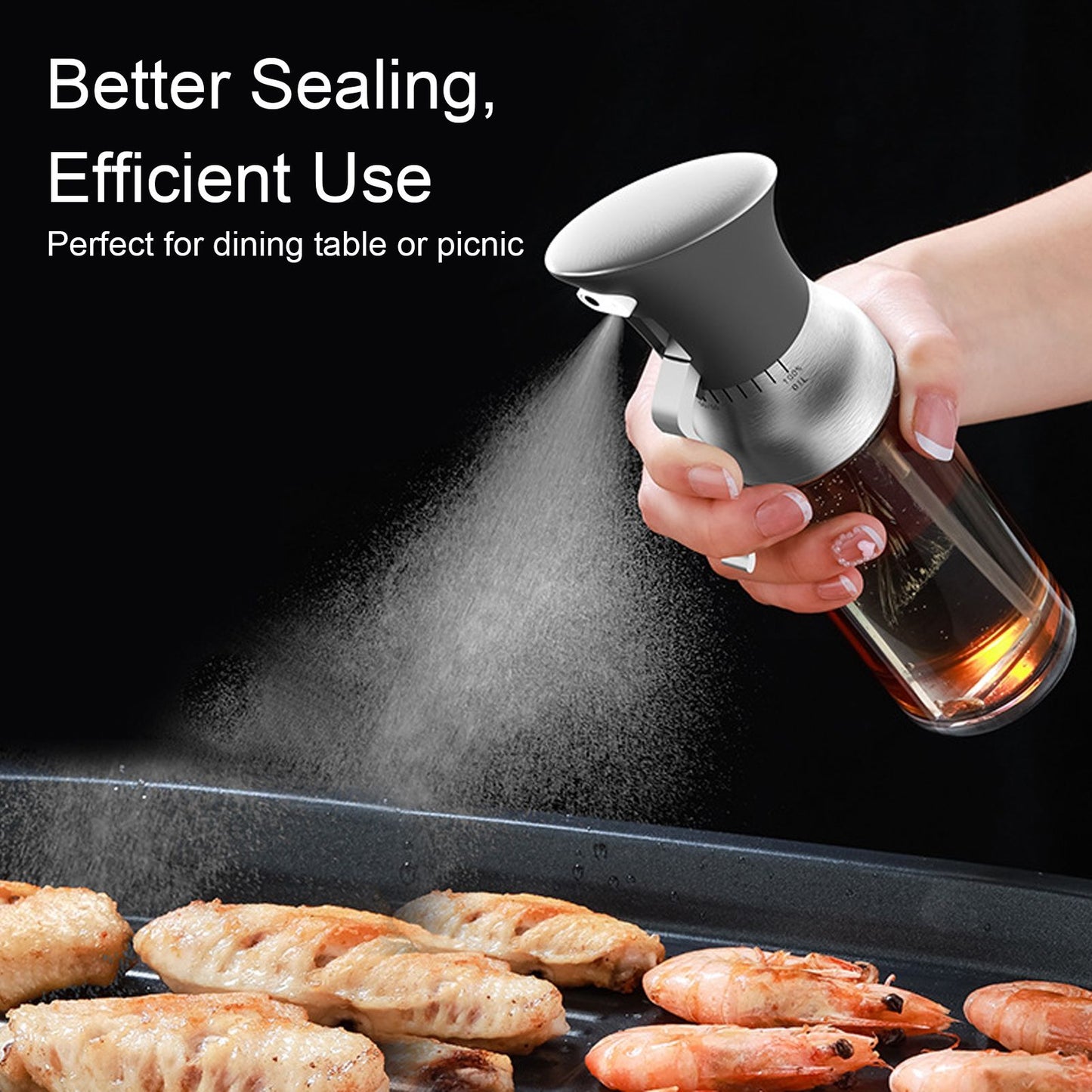 Oil Bottle Portable Home Kitchen Barbecue Picnic Non Slip Columnar Atomization Spray Bottle Olive Oil V1294-YM0523-3118220064311