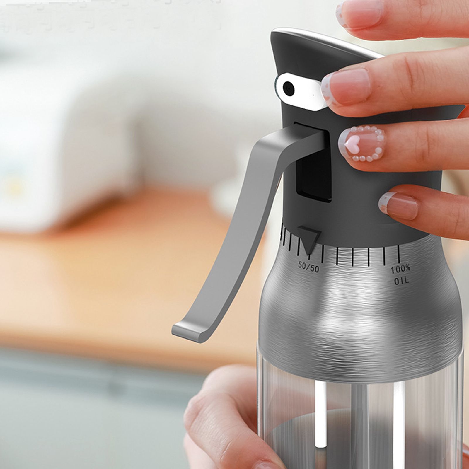 Oil Bottle Portable Home Kitchen Barbecue Picnic Non Slip Columnar Atomization Spray Bottle Olive Oil V1294-YM0523-3118220064311