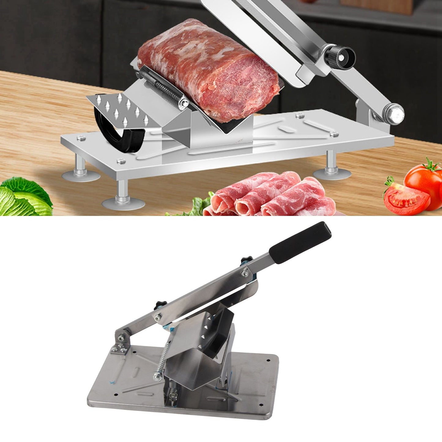 Household Manual Lamb Slicing Machine Frozen Meat Cutting Machine Beef Mutton Sheet Rolls Cutter for Kitchen V1294-YM0523-3118220066311