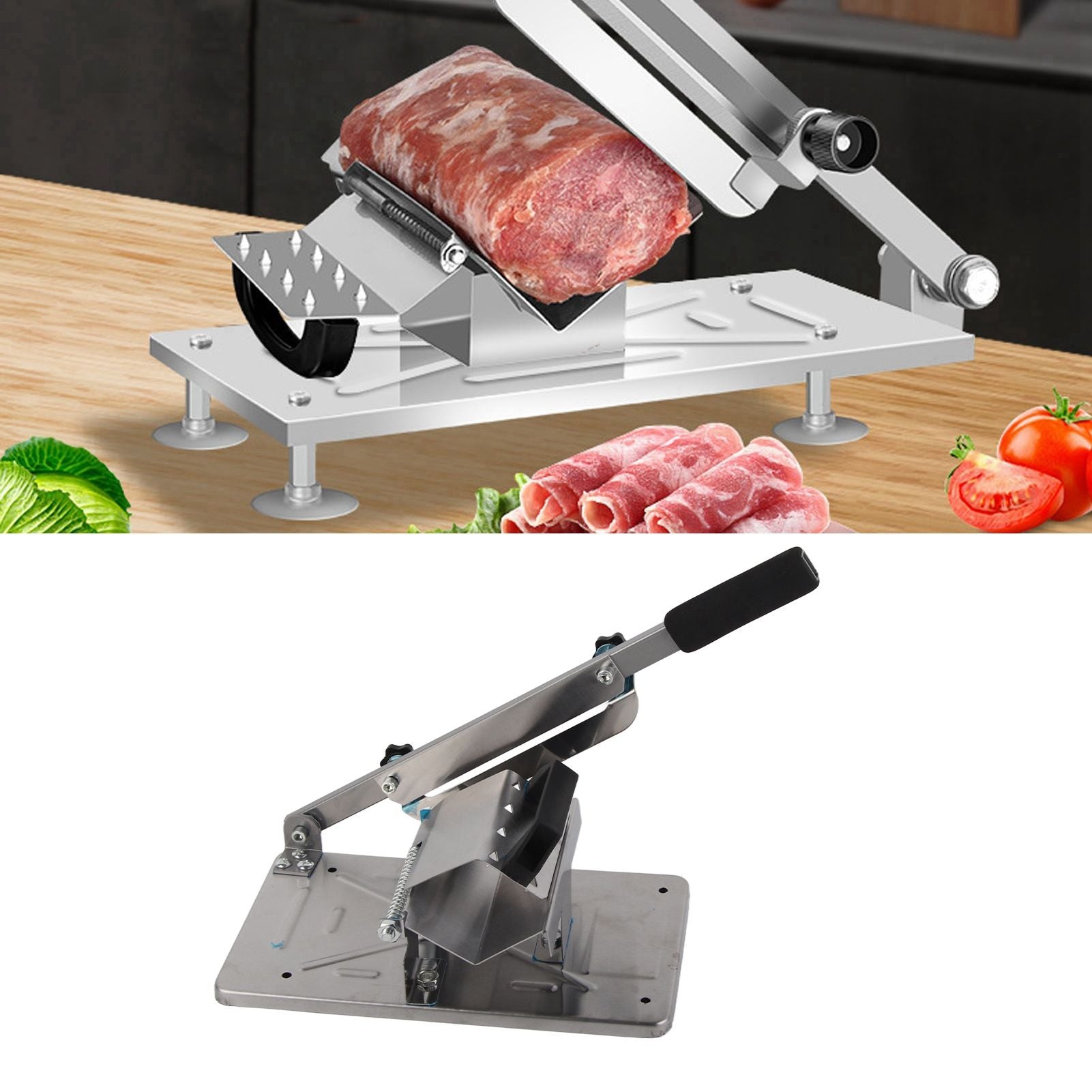 Household Manual Lamb Slicing Machine Frozen Meat Cutting Machine Beef Mutton Sheet Rolls Cutter for Kitchen V1294-YM0523-3118220066311