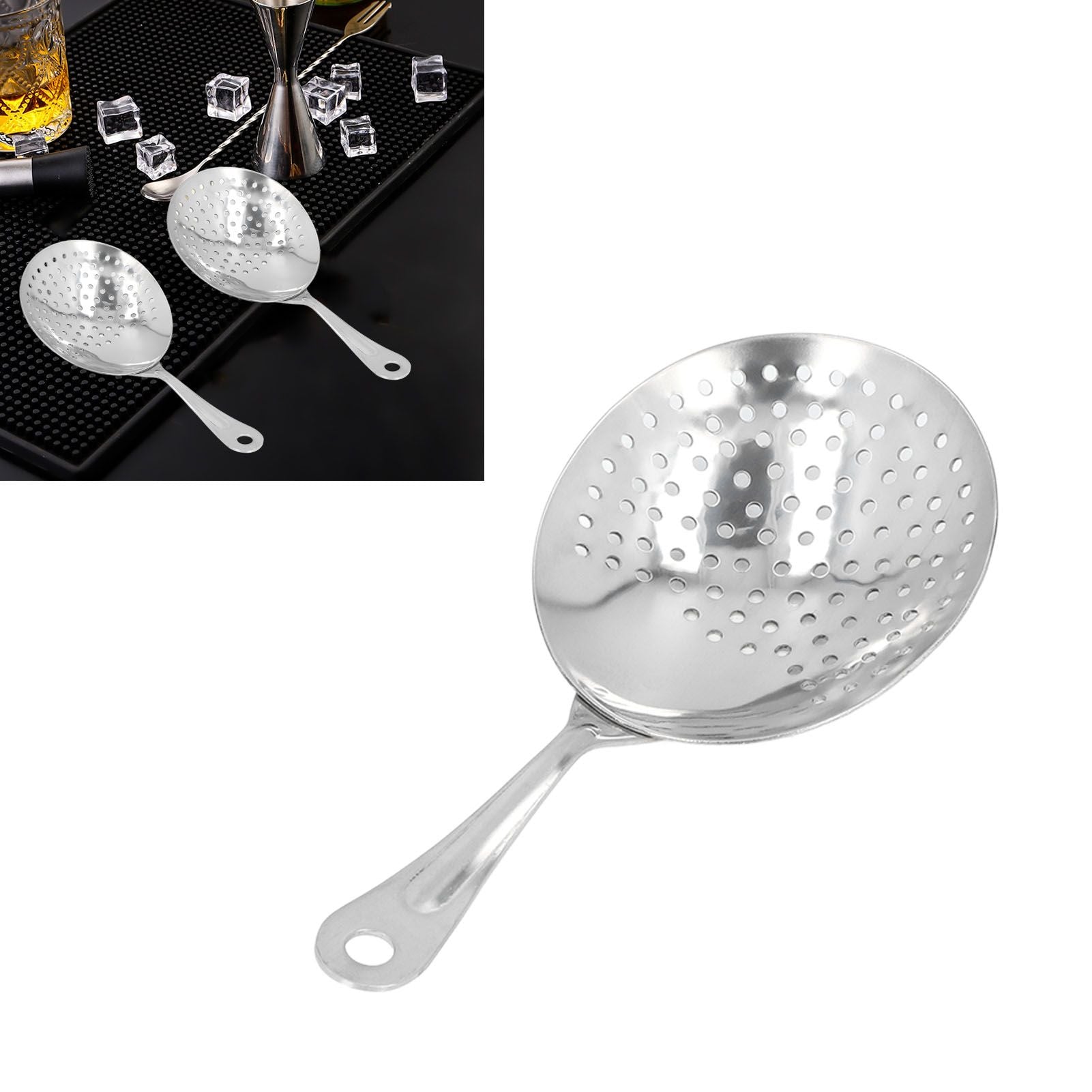 Cocktail Strainer Professional Stainless Steel Shell Cocktail Strainer for Bar Club Restaurant Silver V1294-YM0523-3118220066514