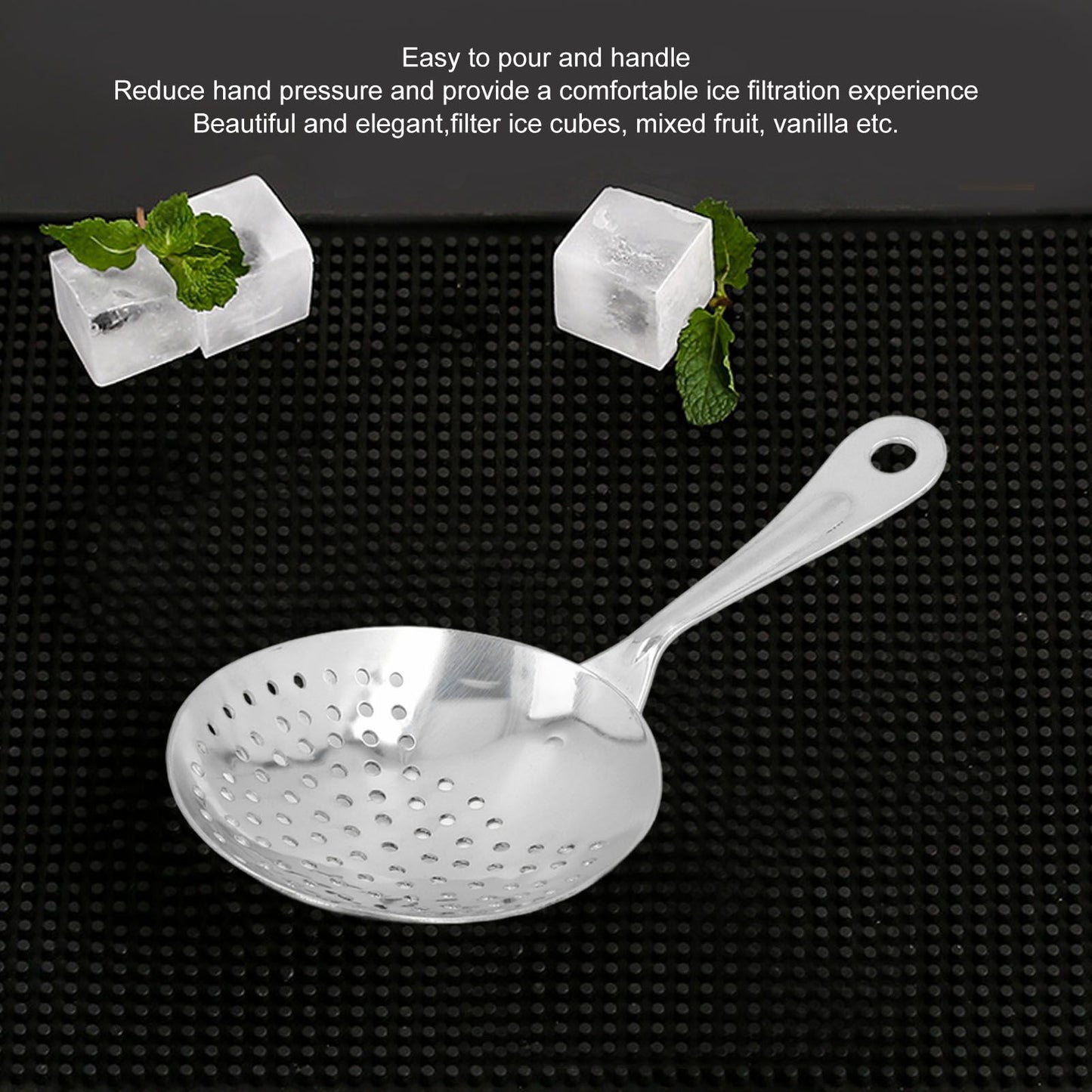 Cocktail Strainer Professional Stainless Steel Shell Cocktail Strainer for Bar Club Restaurant Silver V1294-YM0523-3118220066514