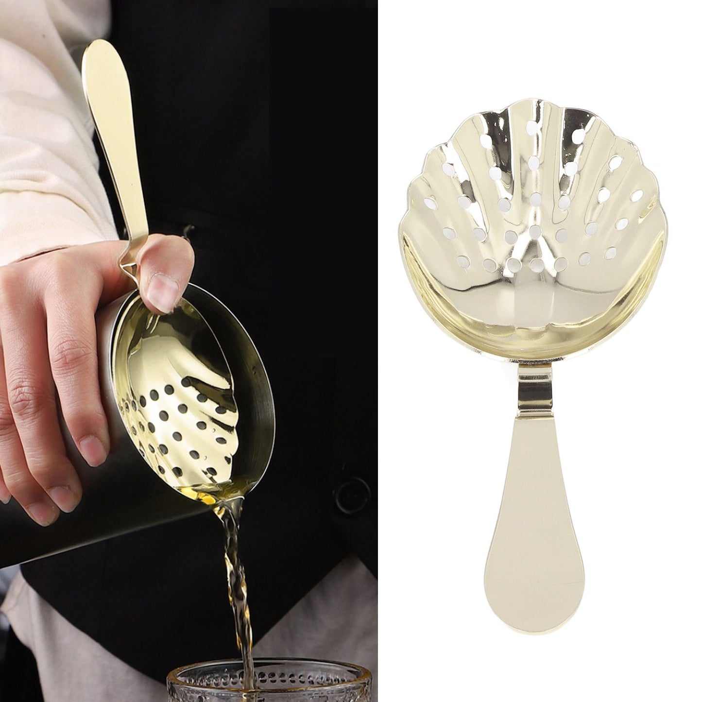 Cocktail Strainer Anti Rust Efficient Filtering Stainless Steel Strainer Bar Tool for Home Mini Bars Clubs V1294-YM0523-3118220066612