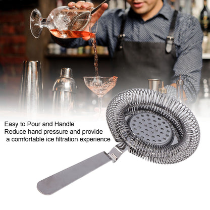 Bar Strainer Fine Filtering Professional Stainless Steel Cocktail Strainer for Bartending Restaurant Party V1294-YM0523-3118220067311