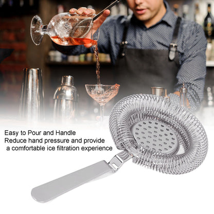 Bar Strainer Fine Filtering Professional Stainless Steel Cocktail Strainer for Bartending Restaurant Party V1294-YM0523-3118220067314