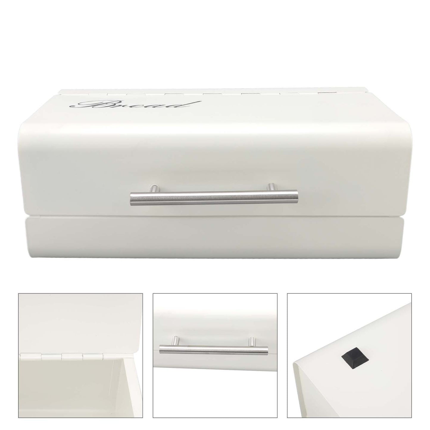 Bread Bin Large Capacity Save Countertop Space Bread Storage Container with Clamshell Door for Home Kitchen V1294-YM0523-3118220067412