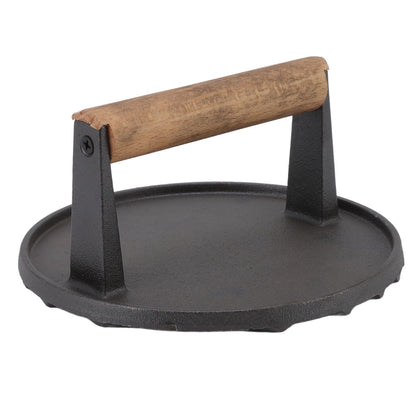 Cast Iron Grill Press Round Heavy Duty 3 Lbs Prevent Scalding Burger Press with Handle for Kitchen V1294-YM0523-3118220068911