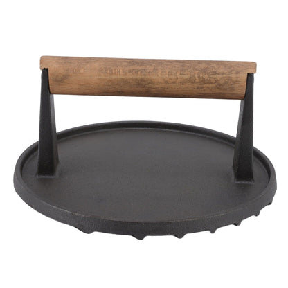 Cast Iron Grill Press Round Heavy Duty 3 Lbs Prevent Scalding Burger Press with Handle for Kitchen V1294-YM0523-3118220068911