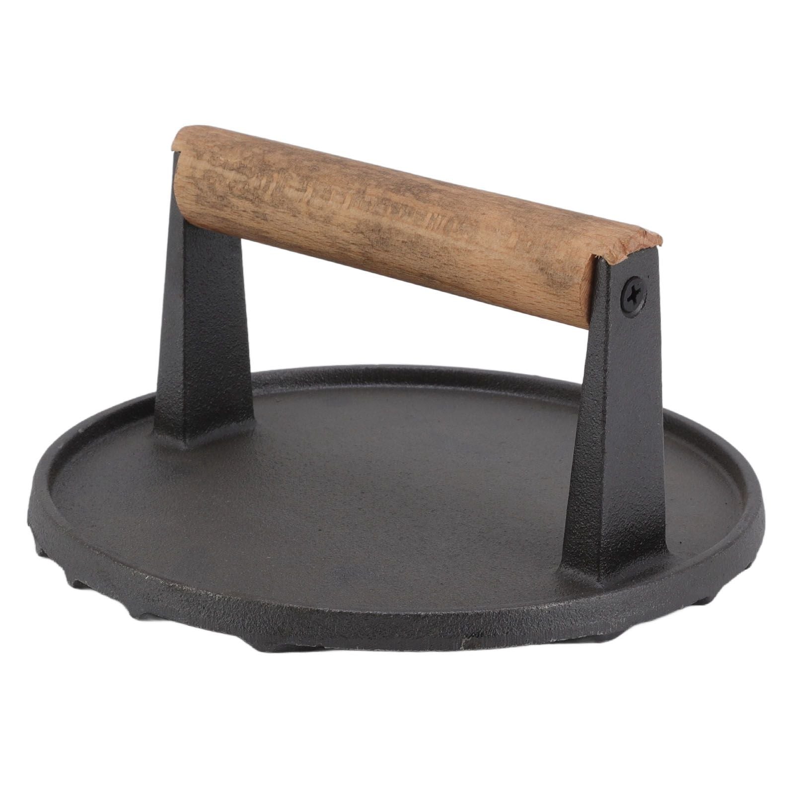 Cast Iron Grill Press Round Heavy Duty 3 Lbs Prevent Scalding Burger Press with Handle for Kitchen V1294-YM0523-3118220068911