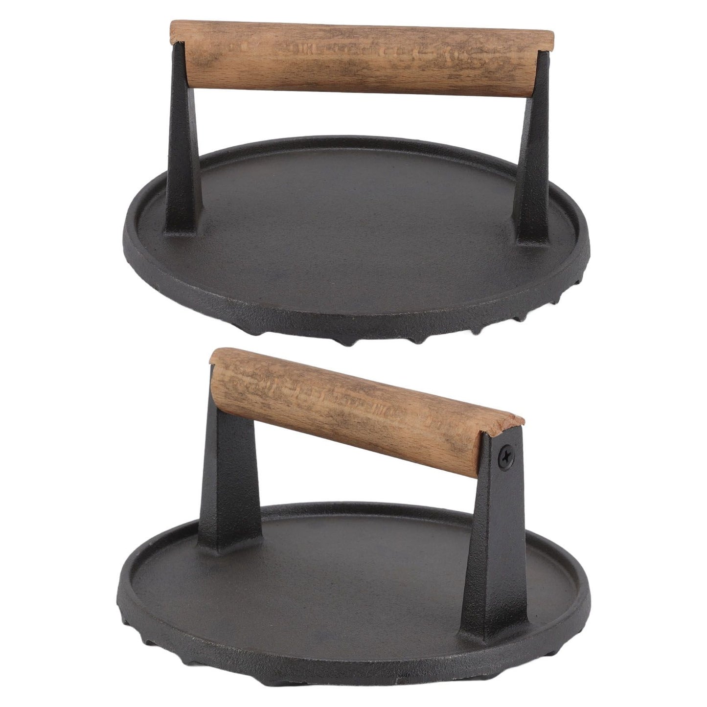 Cast Iron Grill Press Round Heavy Duty 3 Lbs Prevent Scalding Burger Press with Handle for Kitchen V1294-YM0523-3118220068911