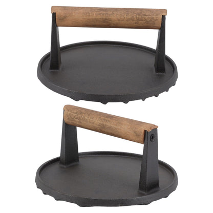 Cast Iron Grill Press Round Heavy Duty 3 Lbs Prevent Scalding Burger Press with Handle for Kitchen V1294-YM0523-3118220068911