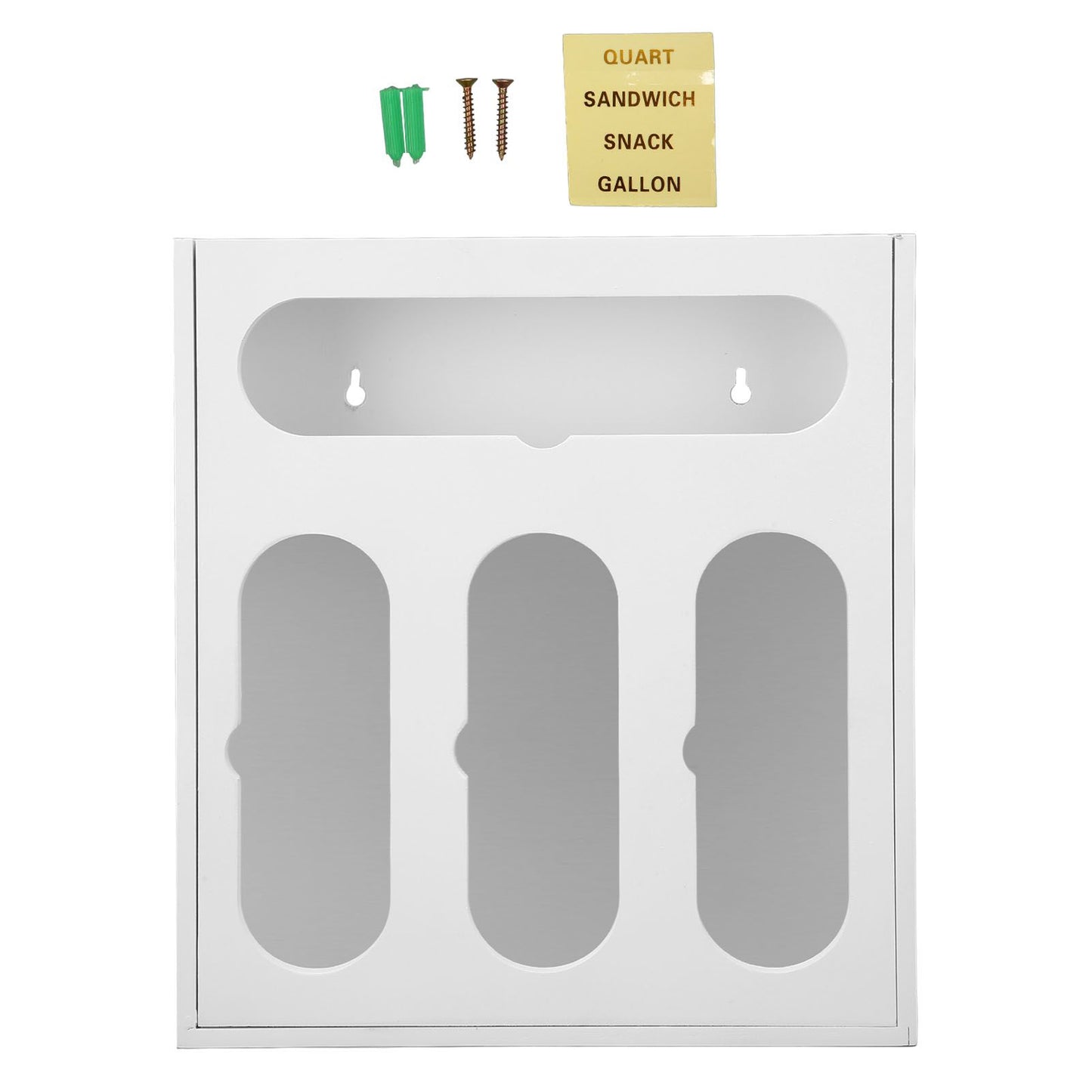 Food Storage Bag Container Bamboo Polished Finish Drawer Design Food Bag Storage Box for Kitchen Home White V1294-YM0523-3118220069212
