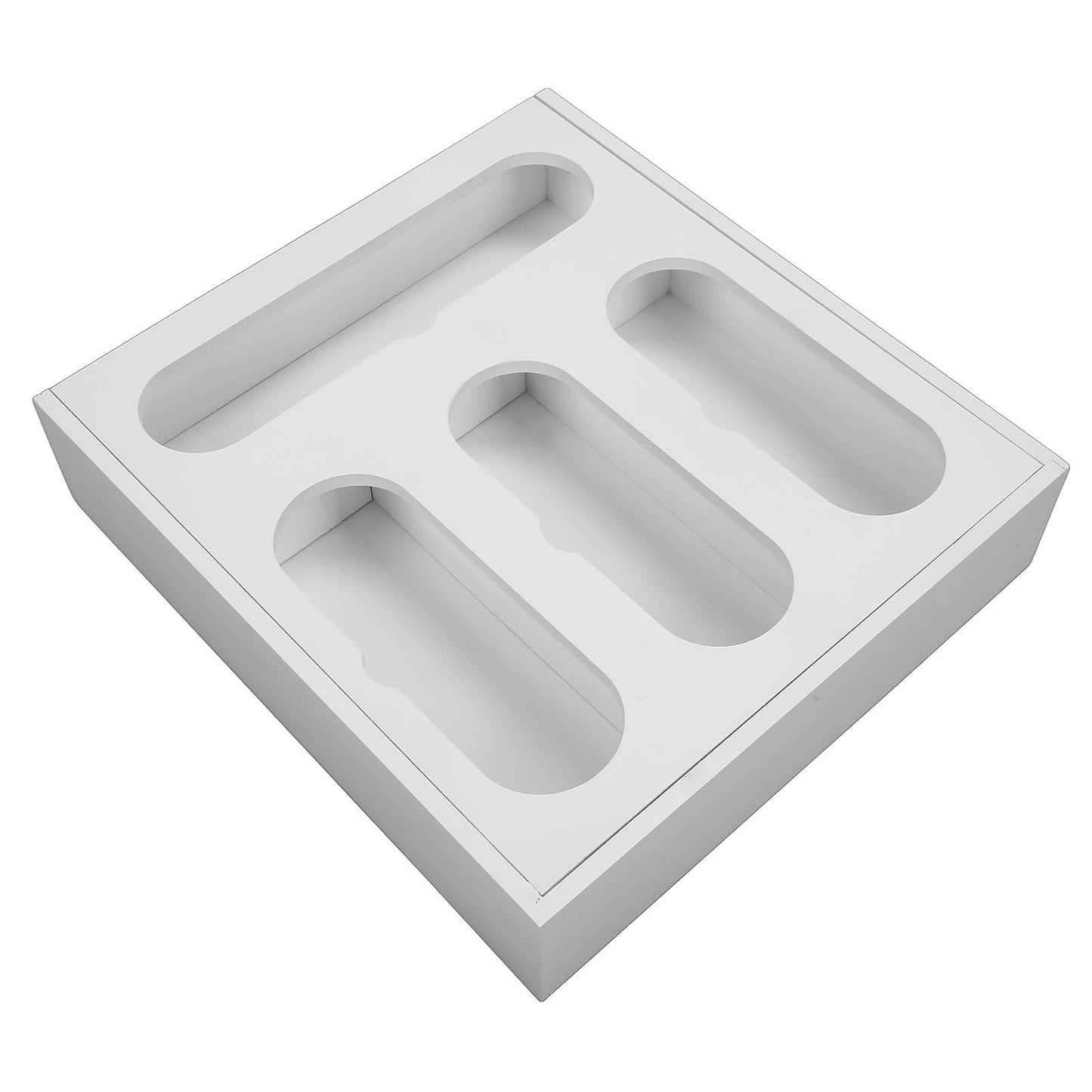 Food Storage Bag Container Bamboo Polished Finish Drawer Design Food Bag Storage Box for Kitchen Home White V1294-YM0523-3118220069212