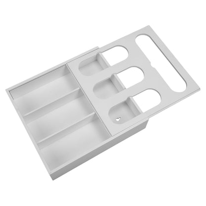 Food Storage Bag Container Bamboo Polished Finish Drawer Design Food Bag Storage Box for Kitchen Home White V1294-YM0523-3118220069212
