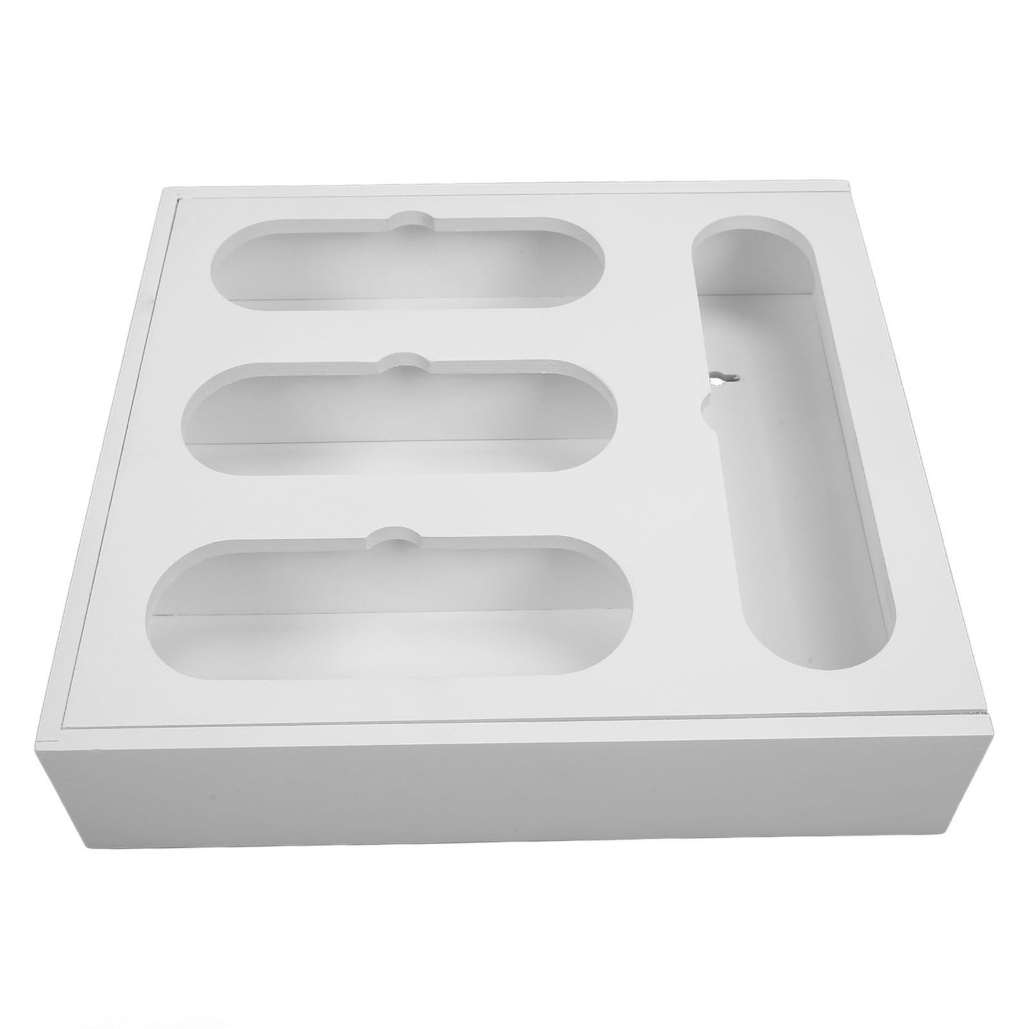 Food Storage Bag Container Bamboo Polished Finish Drawer Design Food Bag Storage Box for Kitchen Home White V1294-YM0523-3118220069212