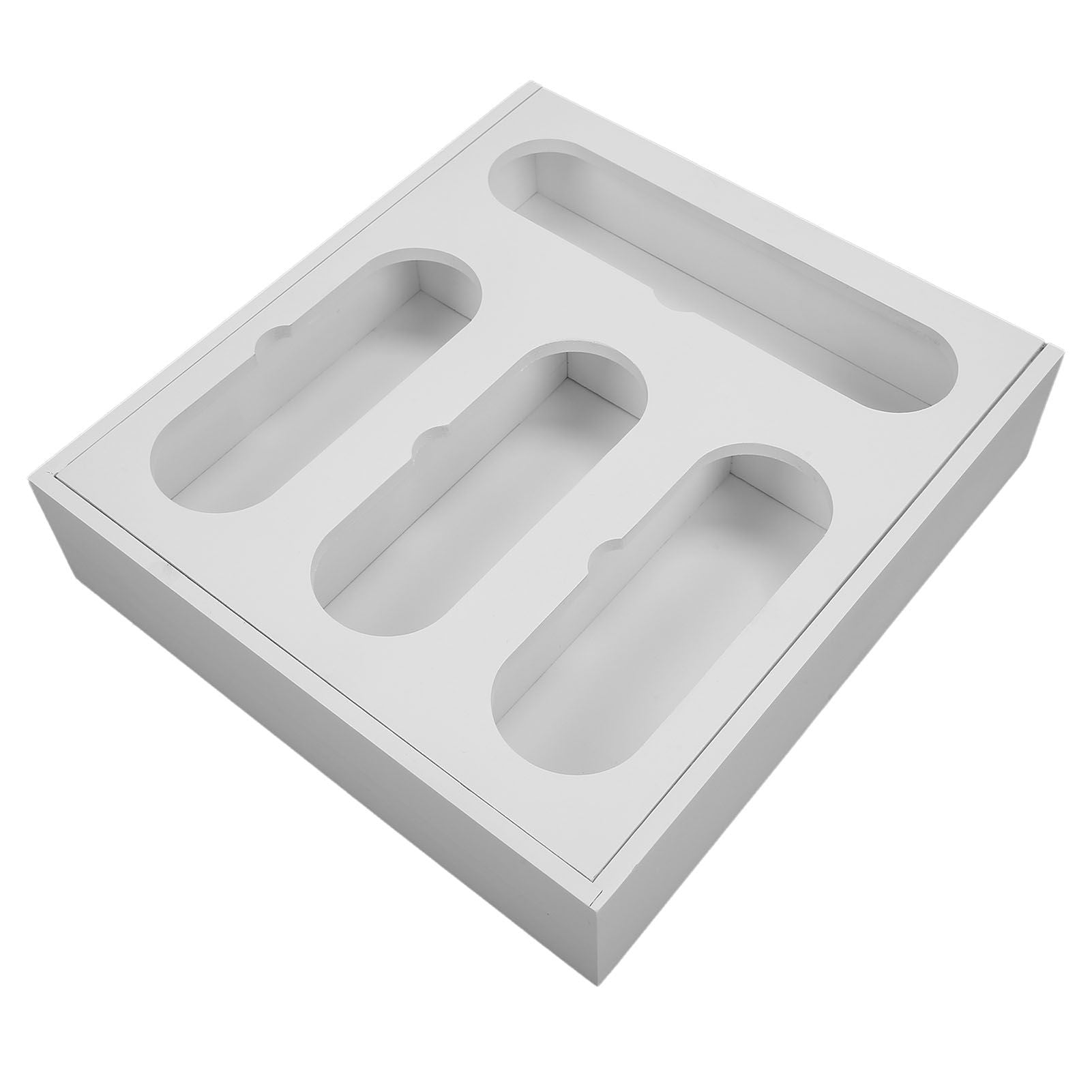 Food Storage Bag Container Bamboo Polished Finish Drawer Design Food Bag Storage Box for Kitchen Home White V1294-YM0523-3118220069212