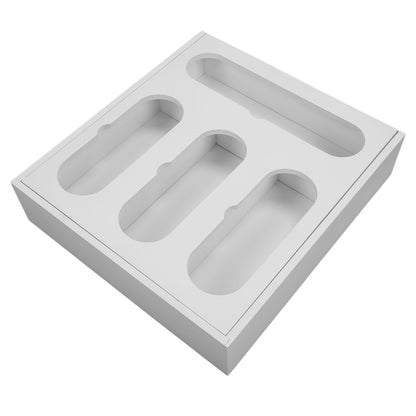 Food Storage Bag Container Bamboo Polished Finish Drawer Design Food Bag Storage Box for Kitchen Home White V1294-YM0523-3118220069212