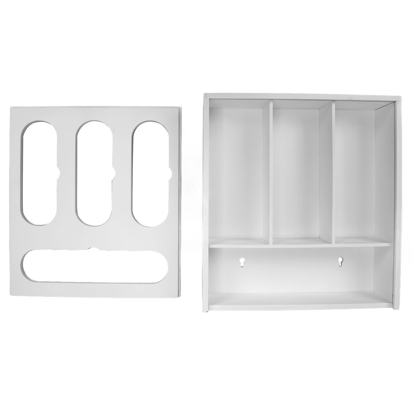 Food Storage Bag Container Bamboo Polished Finish Drawer Design Food Bag Storage Box for Kitchen Home White V1294-YM0523-3118220069212
