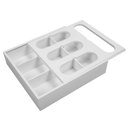 Food Storage Bag Container Bamboo Polished Finish Drawer Design Food Bag Storage Box for Kitchen Home White V1294-YM0523-3118220069212