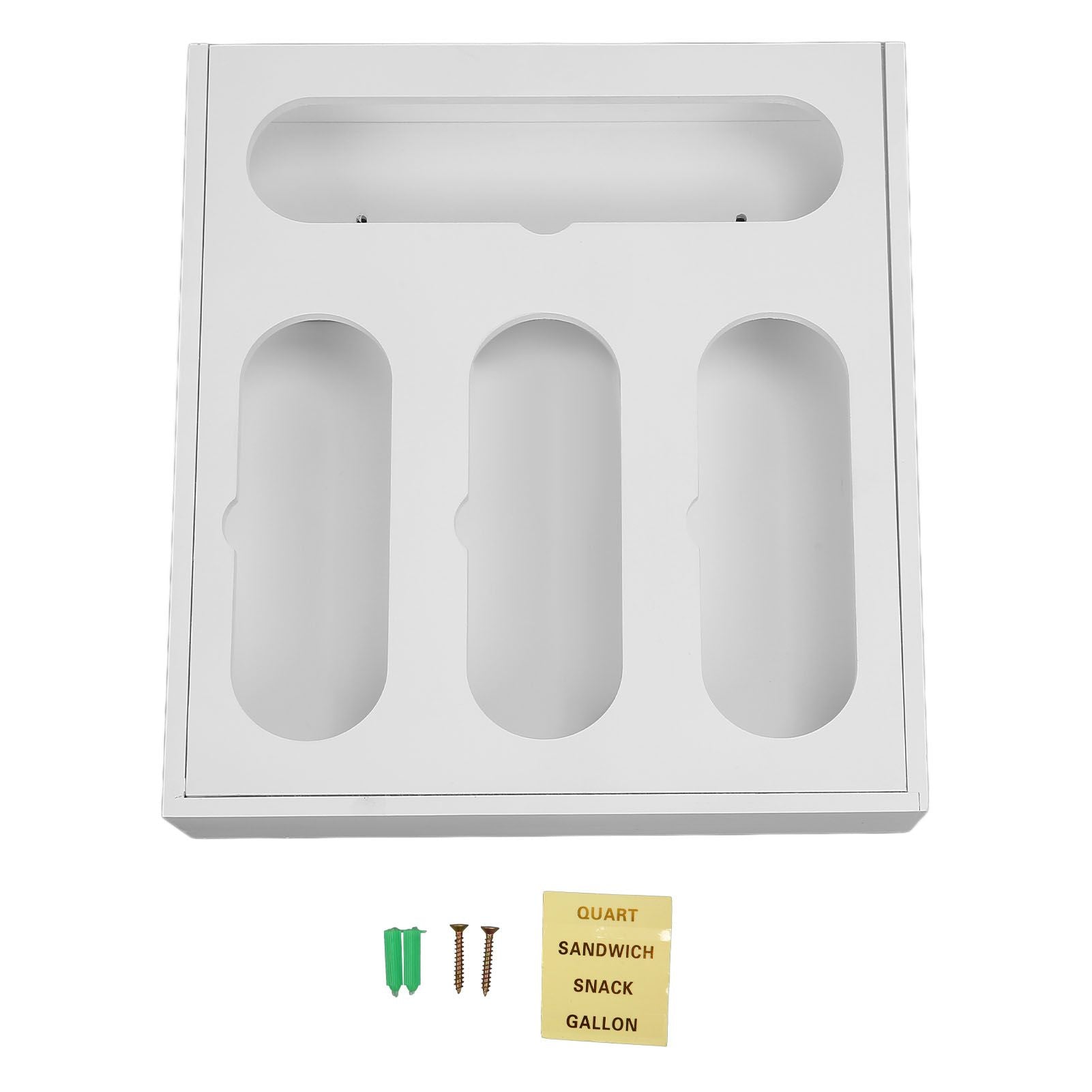 Food Storage Bag Container Bamboo Polished Finish Drawer Design Food Bag Storage Box for Kitchen Home White V1294-YM0523-3118220069212
