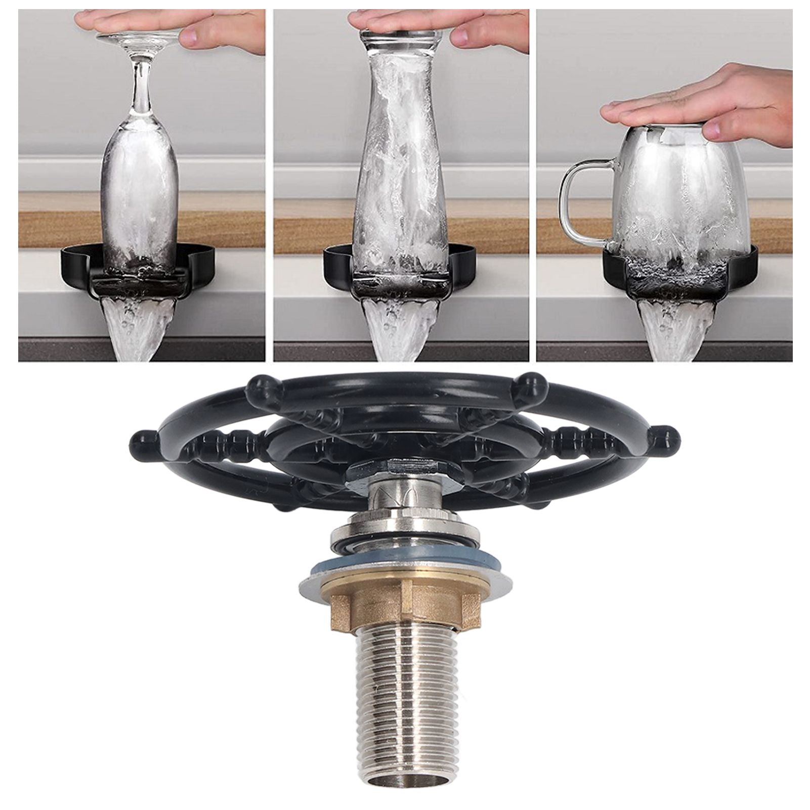 G1/2 External Thread High Pressure Cup Washer Stainless Steel Bottle Cleaning Sprayer for Beer Glass Coffee V1294-YM0523-3118220069511