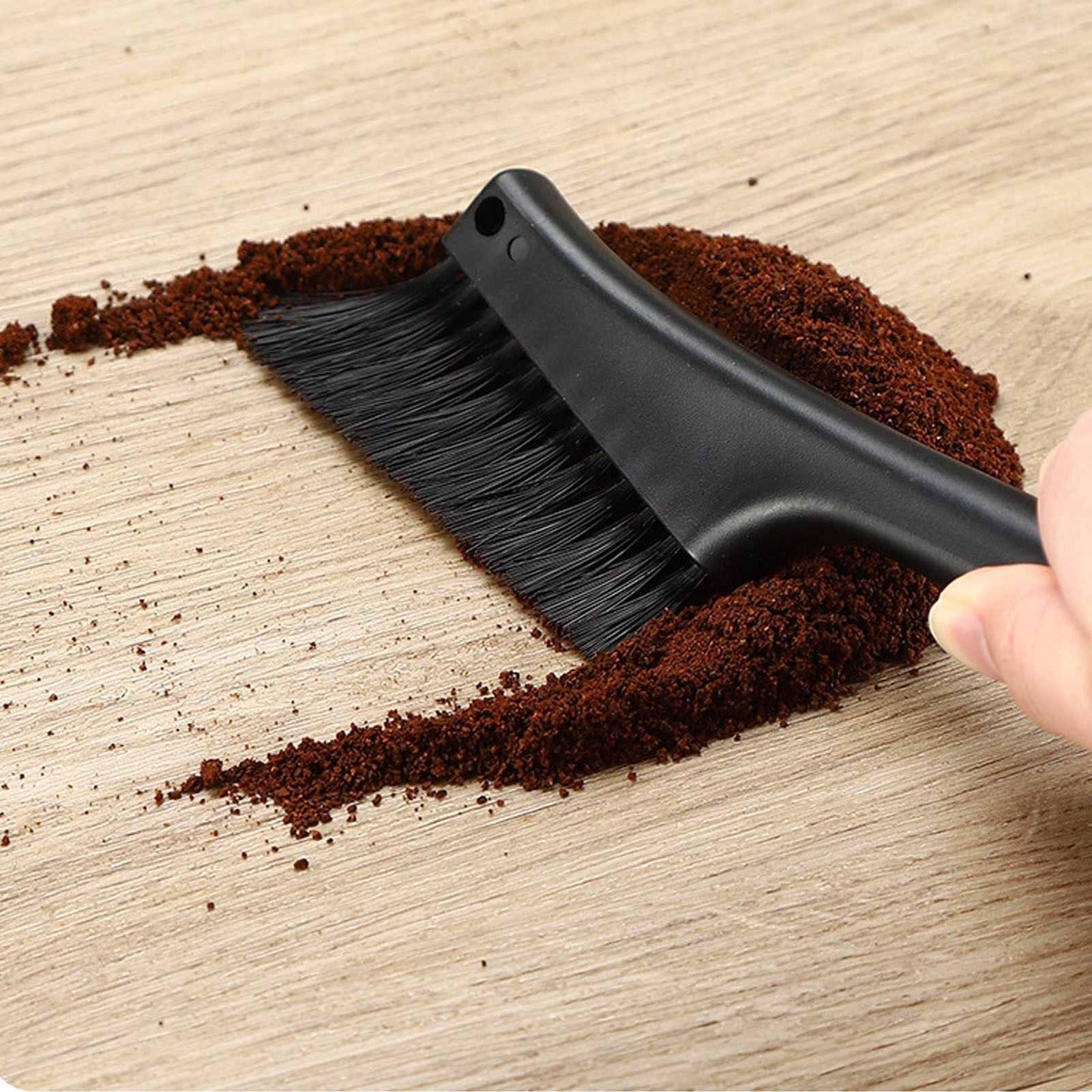 Coffee Brush Both Ends Removable Bottom Hanging Hole Design Round Handle Soft Elongated Brush Cleaner for Cafe V1294-YM0523-3118220070211