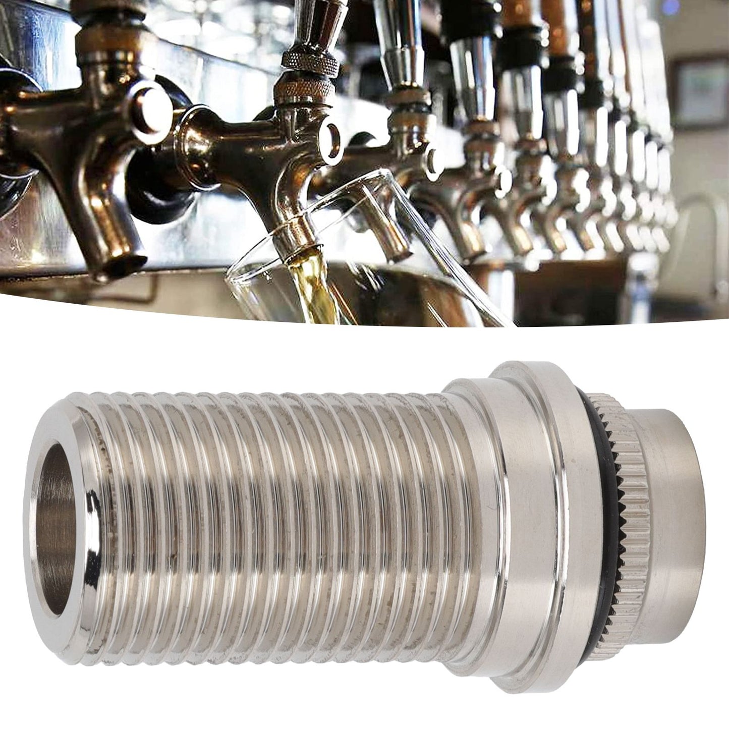 55mm Beer Tap Locking Flange G5/8 Draft Beer Flange Rod for Adjustable Keg Beer Dispenser Home Brewing V1294-YM0523-3118220070311