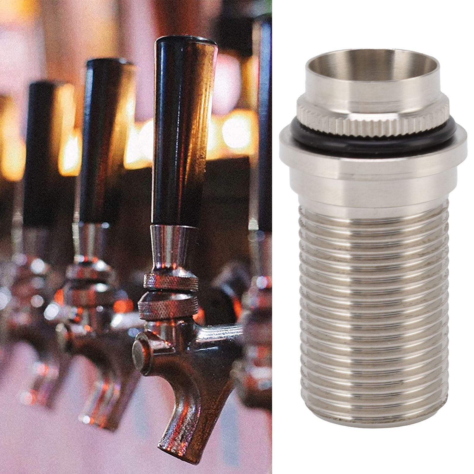 55mm Beer Tap Locking Flange G5/8 Draft Beer Flange Rod for Adjustable Keg Beer Dispenser Home Brewing V1294-YM0523-3118220070311