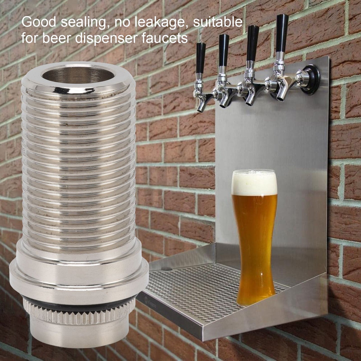 55mm Beer Tap Locking Flange G5/8 Draft Beer Flange Rod for Adjustable Keg Beer Dispenser Home Brewing V1294-YM0523-3118220070311