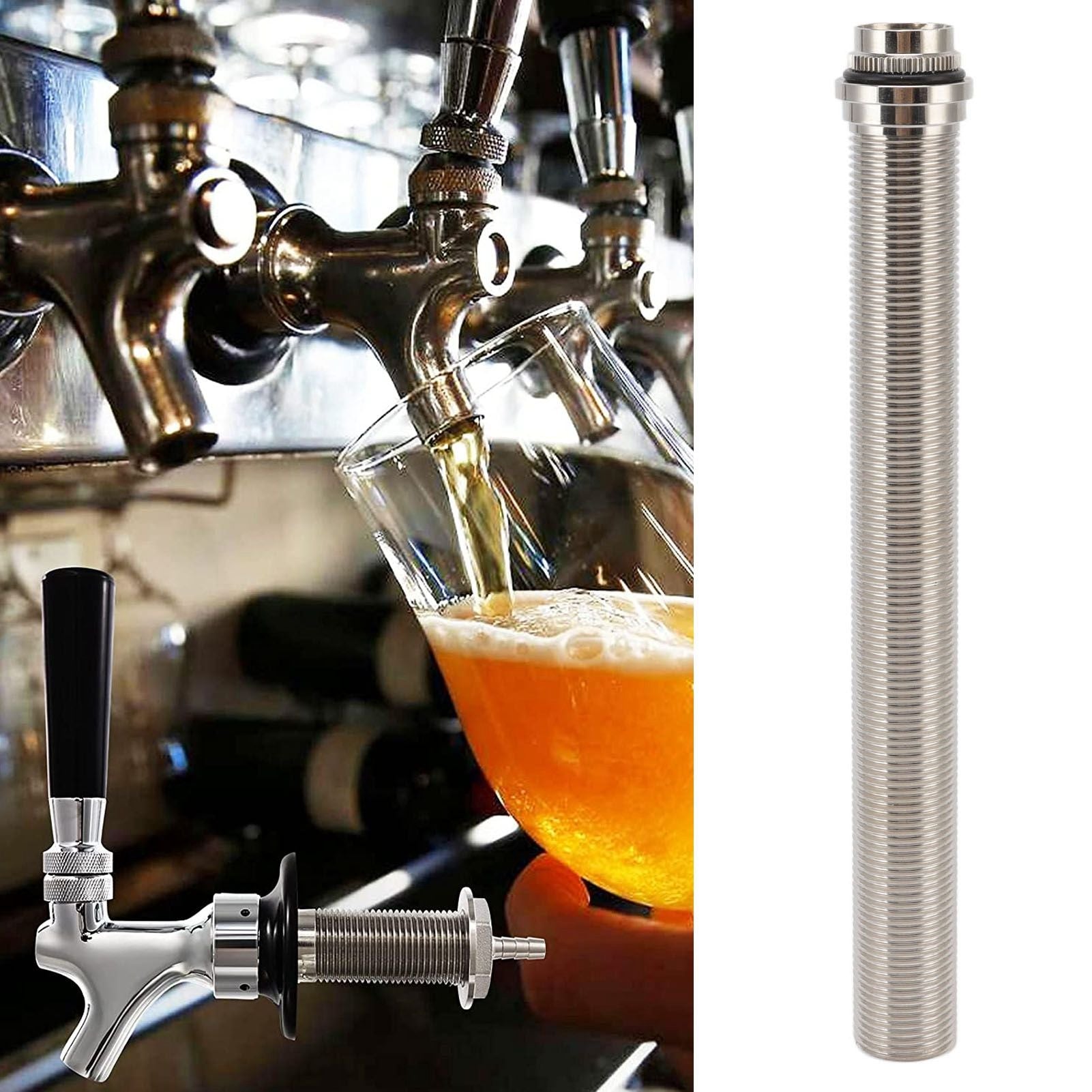 220mm G5/8 Beer Tap Locking Flange Draft Beer Dispenser Locking Flange for Adjustable Keg Beer Dispenser Home V1294-YM0523-3118220070611