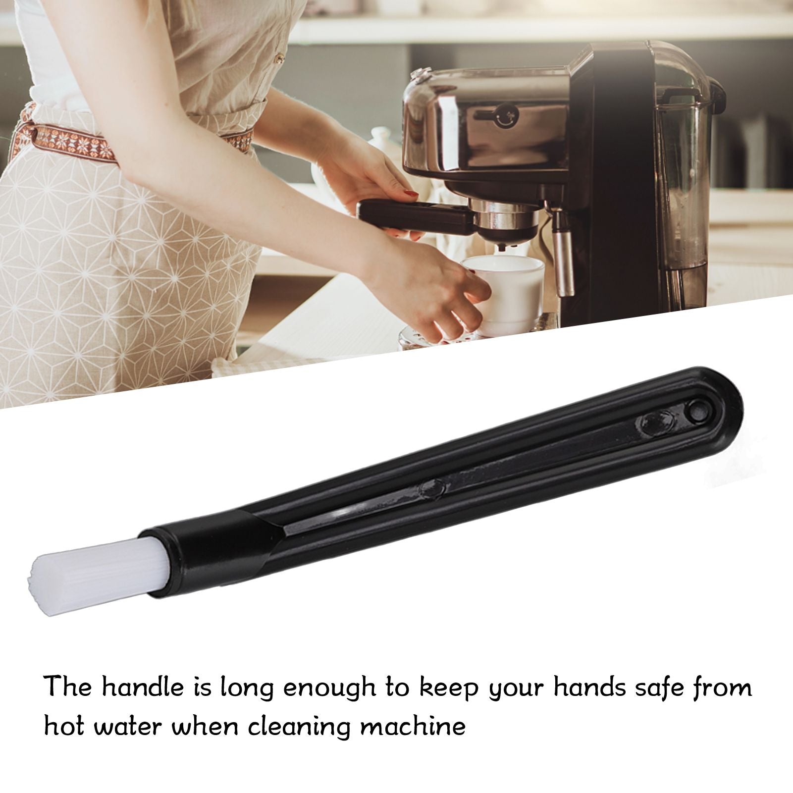 Coffee Machine Cleaning Brush Tool Coffee Machine Nylon Brush Cleaner for Home Kitchen Short Handle A0001 14cm V1294-YM0523-3118220070711