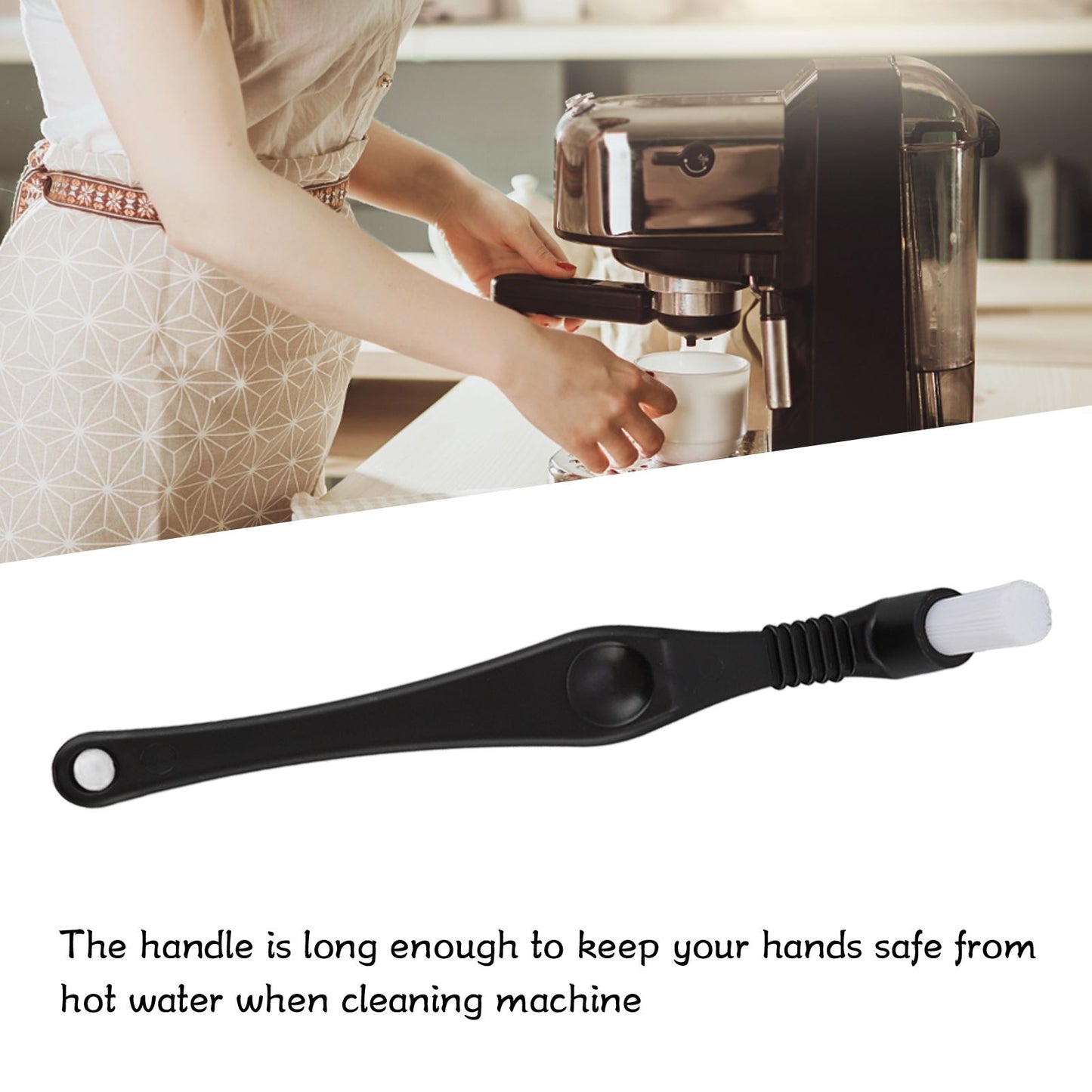 Coffee Machine Cleaning Brush Tool Coffee Machine Nylon Brush Cleaner for Home Kitchen Long Handle A0011 15cm V1294-YM0523-3118220070715