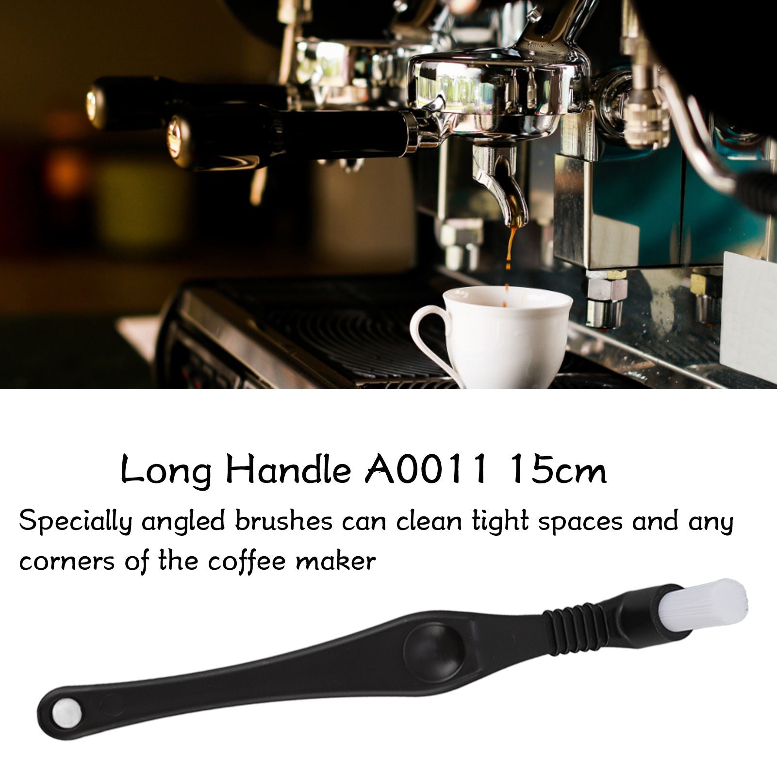 Coffee Machine Cleaning Brush Tool Coffee Machine Nylon Brush Cleaner for Home Kitchen Long Handle A0011 15cm V1294-YM0523-3118220070715