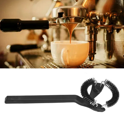Coffee Machine Cleaning Brush Detachable Round Elbow Coffee Brush Short Handle Brew Head Cleaning Tools 58mm V1294-YM0523-3118220070912